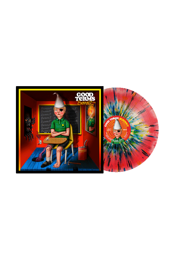 Good Terms Burnout Vinyl - Smash/Splatter (Red & White Smash w/ Yellow, Blue and Black Heavy Splatter)