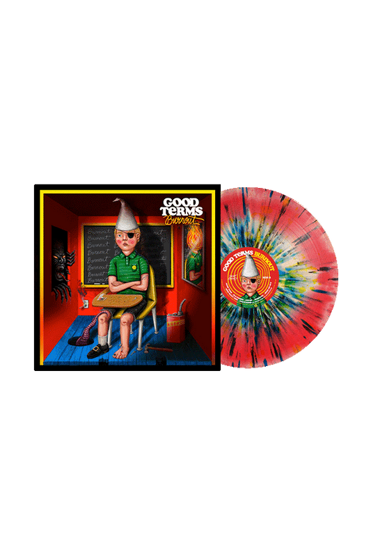 Good Terms Burnout Vinyl - Smash/Splatter (Red & White Smash w/ Yellow, Blue and Black Heavy Splatter)