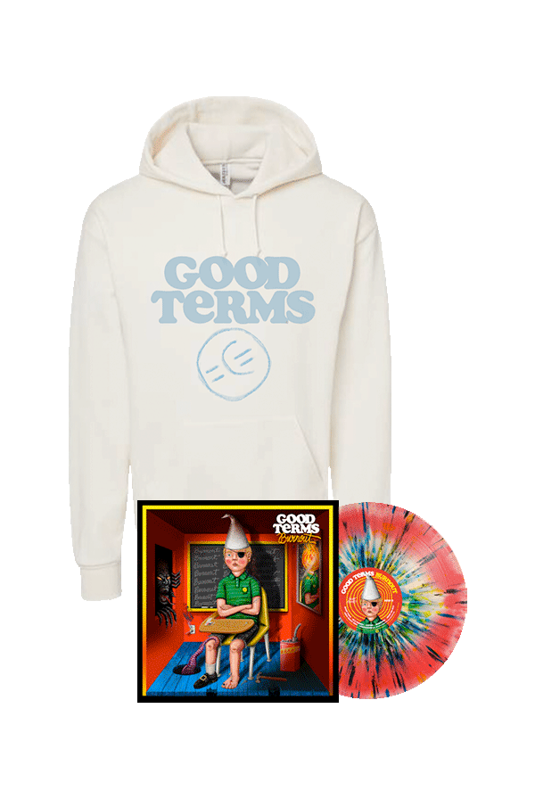 Good Terms Burnout Vinyl + White Hoodie Bundle